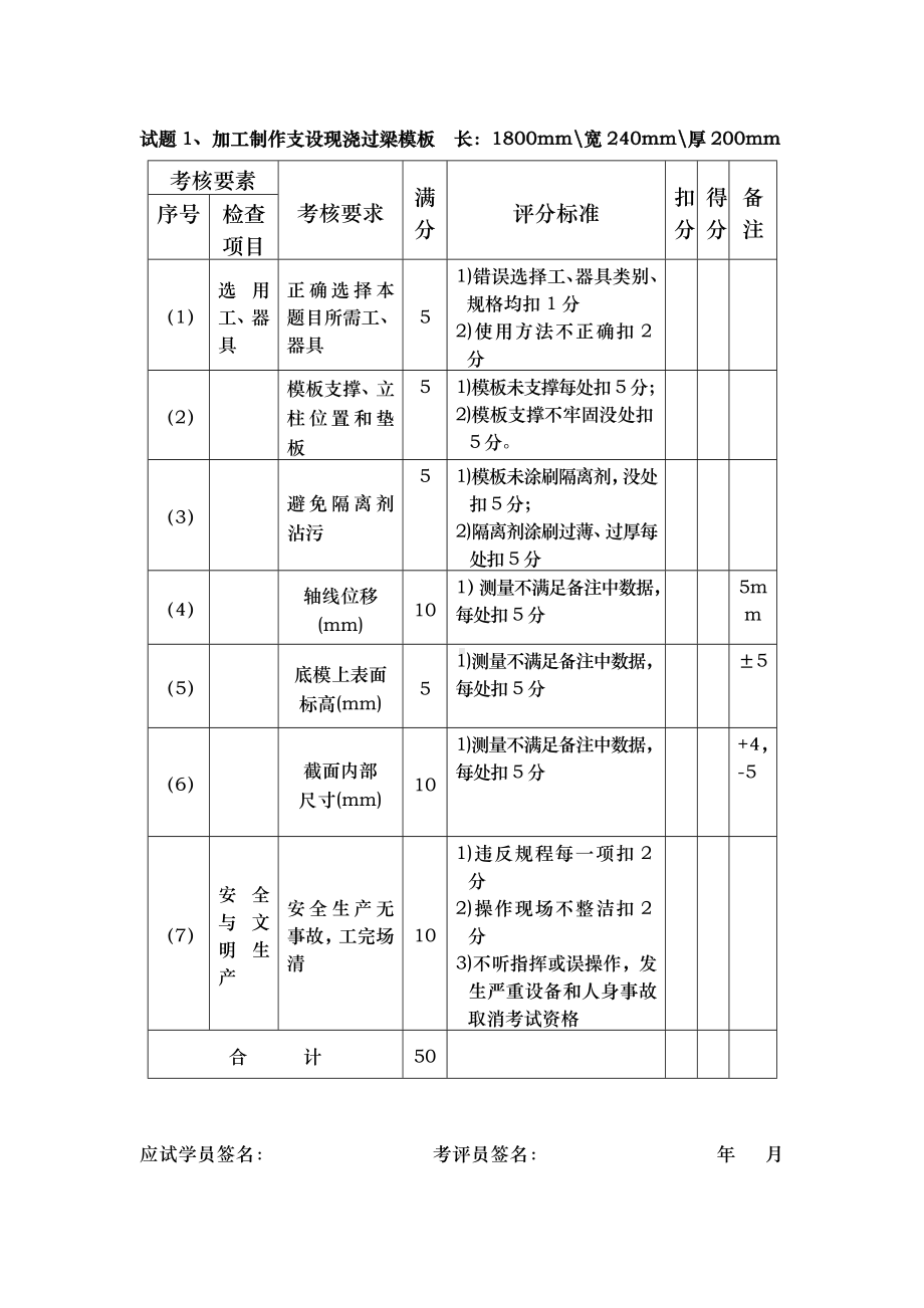 中级模板工工实操试卷.doc_第2页