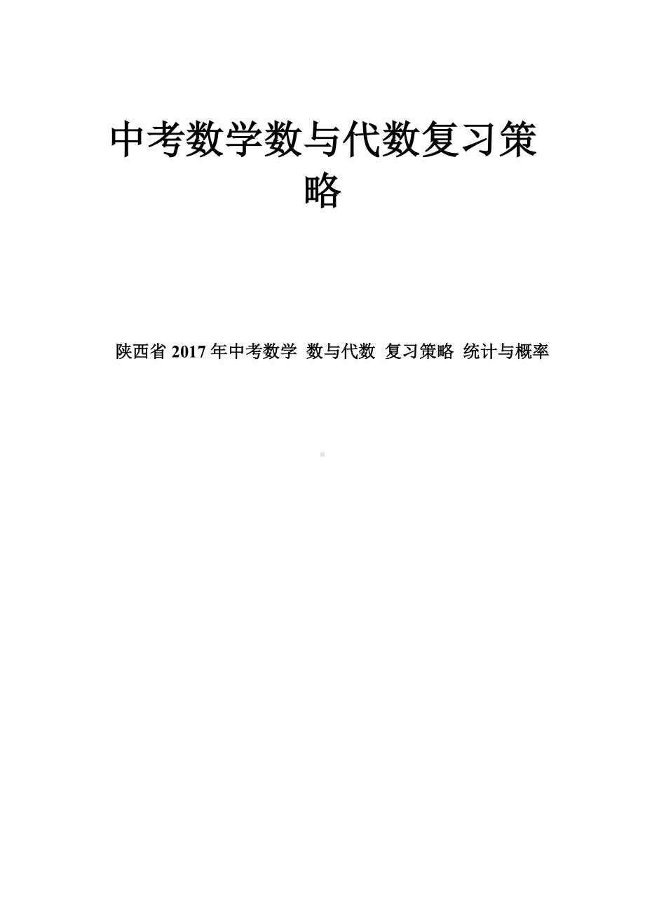 中考数学数与代数复习策略.doc_第1页