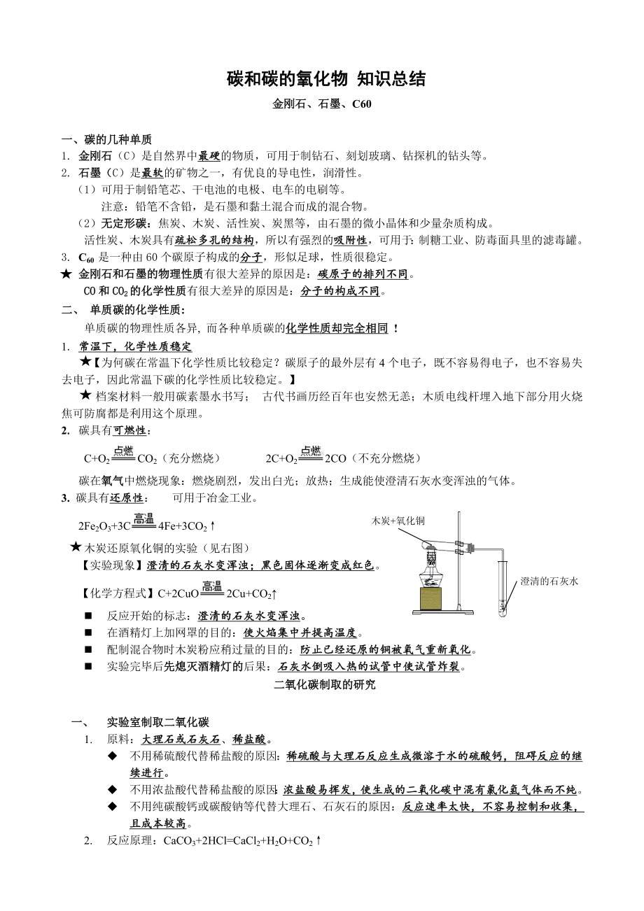 《碳和碳的氧化物》知识点总结.doc_第1页