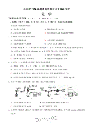 2020年全国理综化学高考试题(山东卷).doc