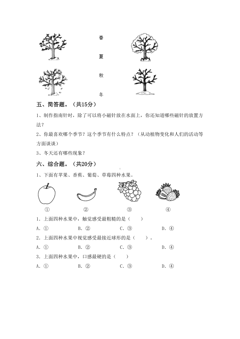 二年级科学下册期末考试(完整版).doc_第3页