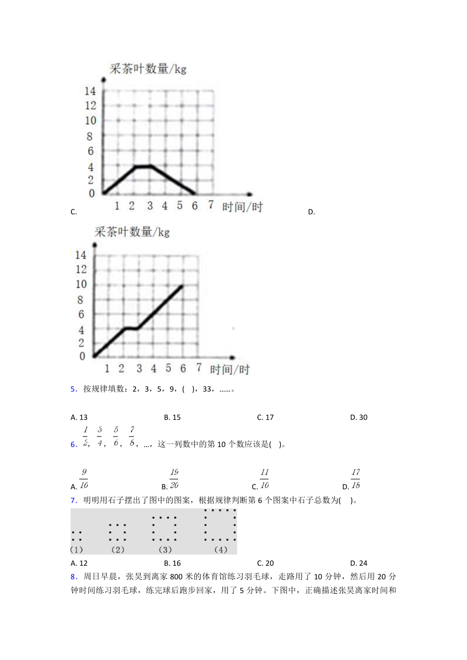 (易错题)小学数学六年级上册第八单元数学广角—数与形测试题(答案解析).doc_第3页