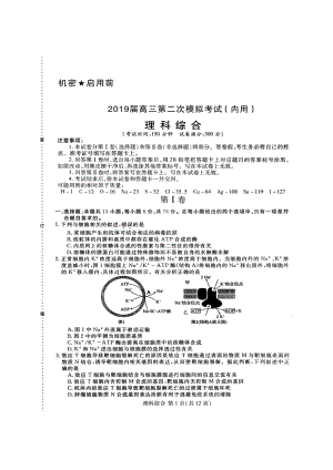 （全国名校）黑龙江省哈尔滨市某中学2019届高三第二次模拟考试(内考)理科综合试题(扫描版).doc