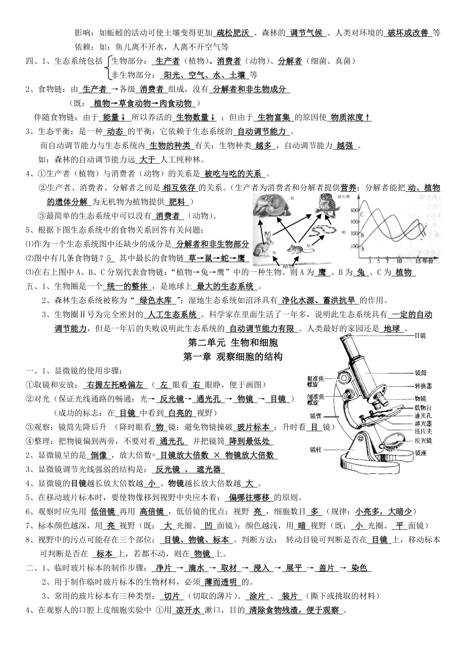 人教版七年级上册生物知识点归纳.doc_第2页