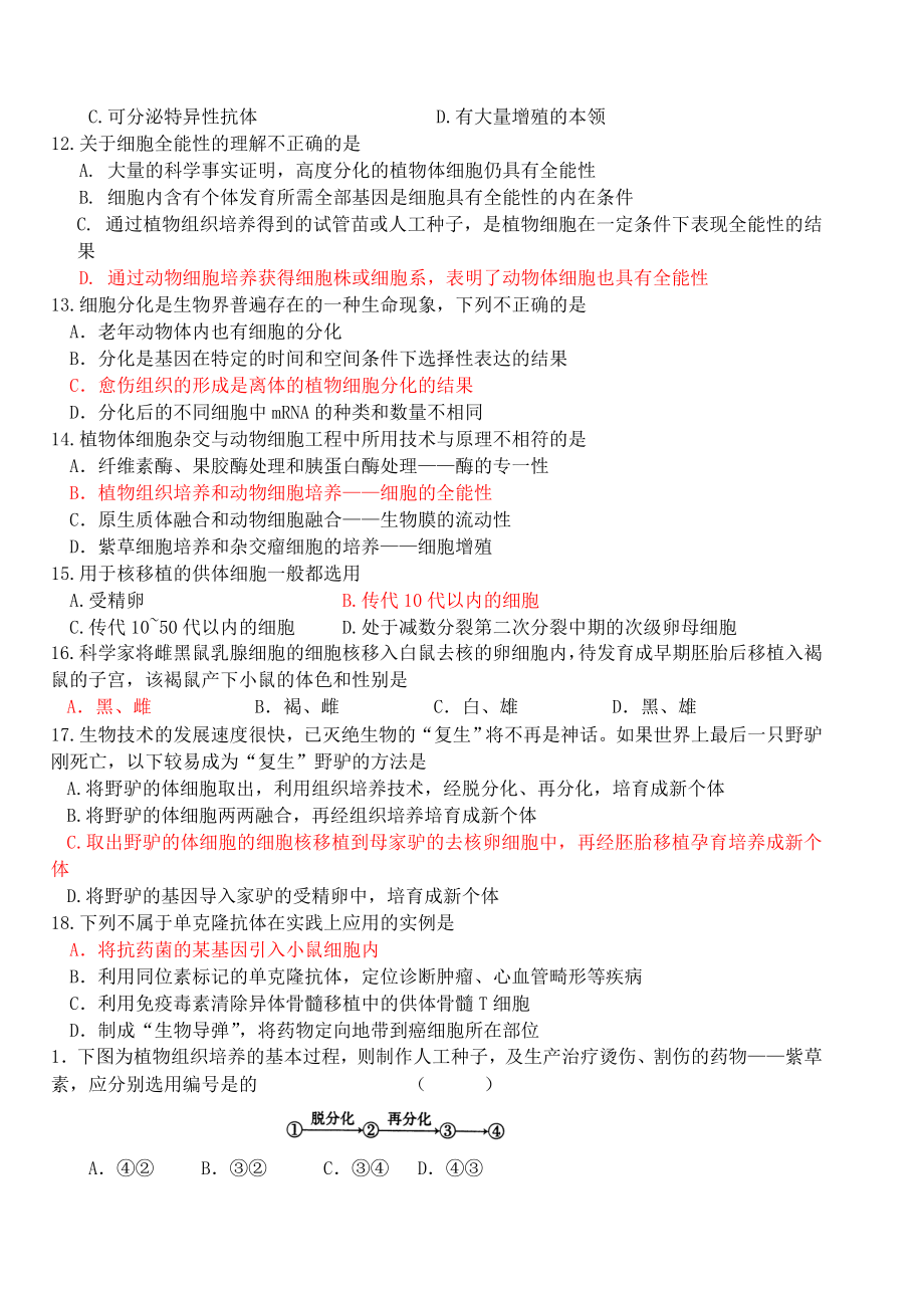 (细胞工程)单元测试题.docx_第2页