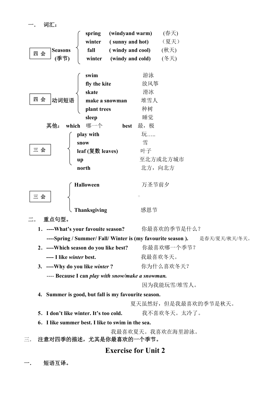 人教版五年级英语下全册重点和习题(经典版).doc_第3页