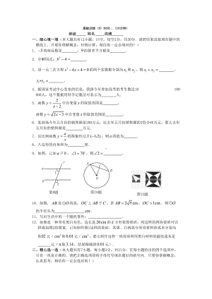 （新人教版中考数学基础训练每天一练全套36份）中考基础训练每天一练(33).doc