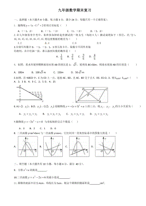 九年级数学期末复习试卷.doc