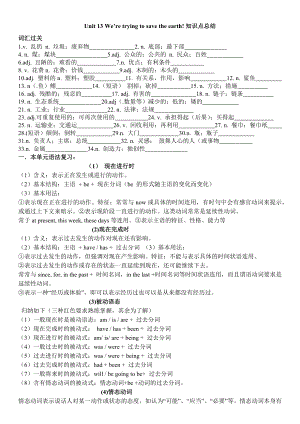 人教新目标九年级英语Unit13知识点复习(Word版).docx