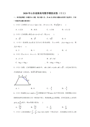 2020年山东省新高考数学模拟试卷(十三).docx