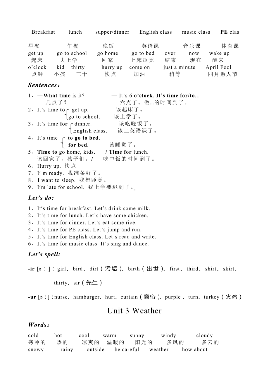 (完整版)新人教版四年级下册英语重点句和单词总复习.doc_第2页