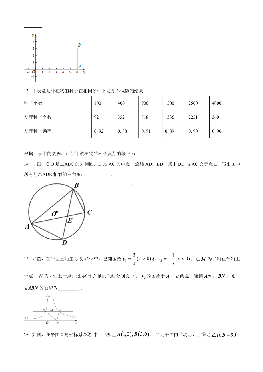 （人教版）数学九年级上学期《期末考试题》含答案.doc_第3页