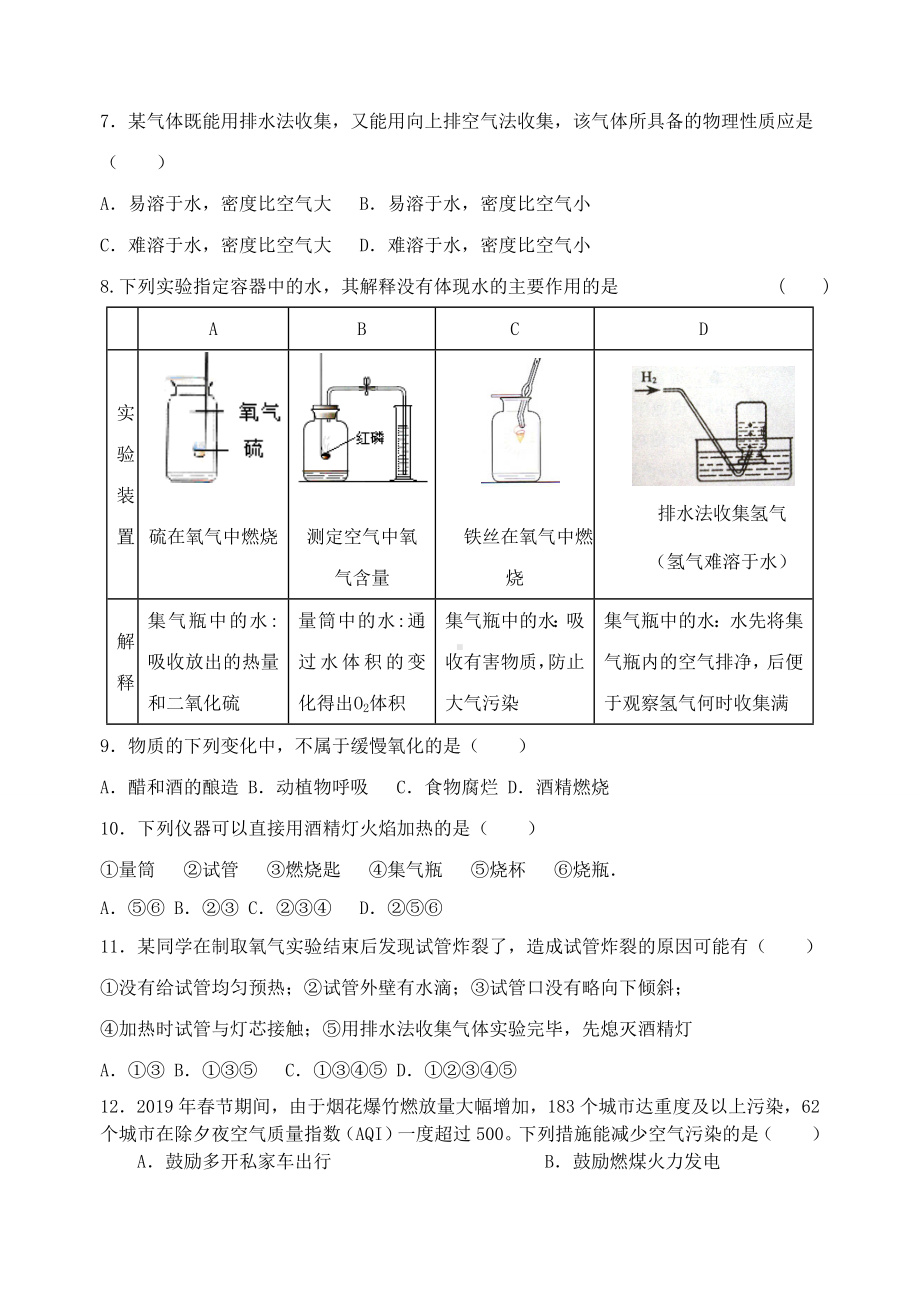 九年级(上)第一次月考化学试卷.doc_第2页