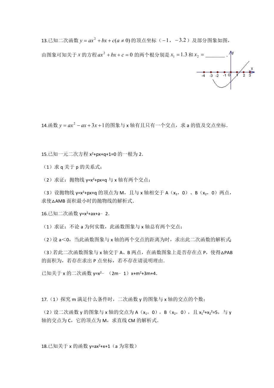 二次函数与X轴的交点题库.docx_第3页