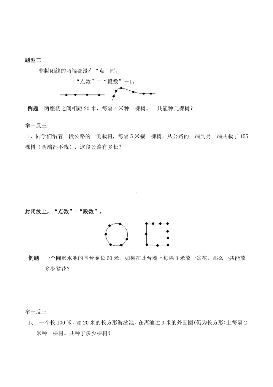 人教版小学五年级上册-数学广角植树问题知识点及习题.docx_第3页