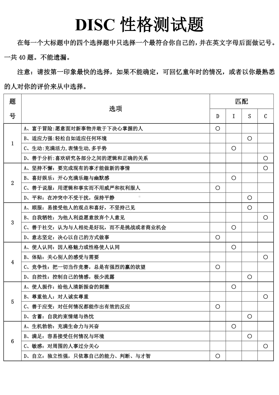 DISC性格测试(试题+分析)实用版.doc_第2页