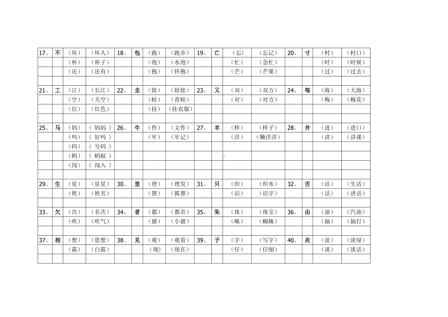 (完整版)语文一年级加偏旁组字再组词.doc_第2页