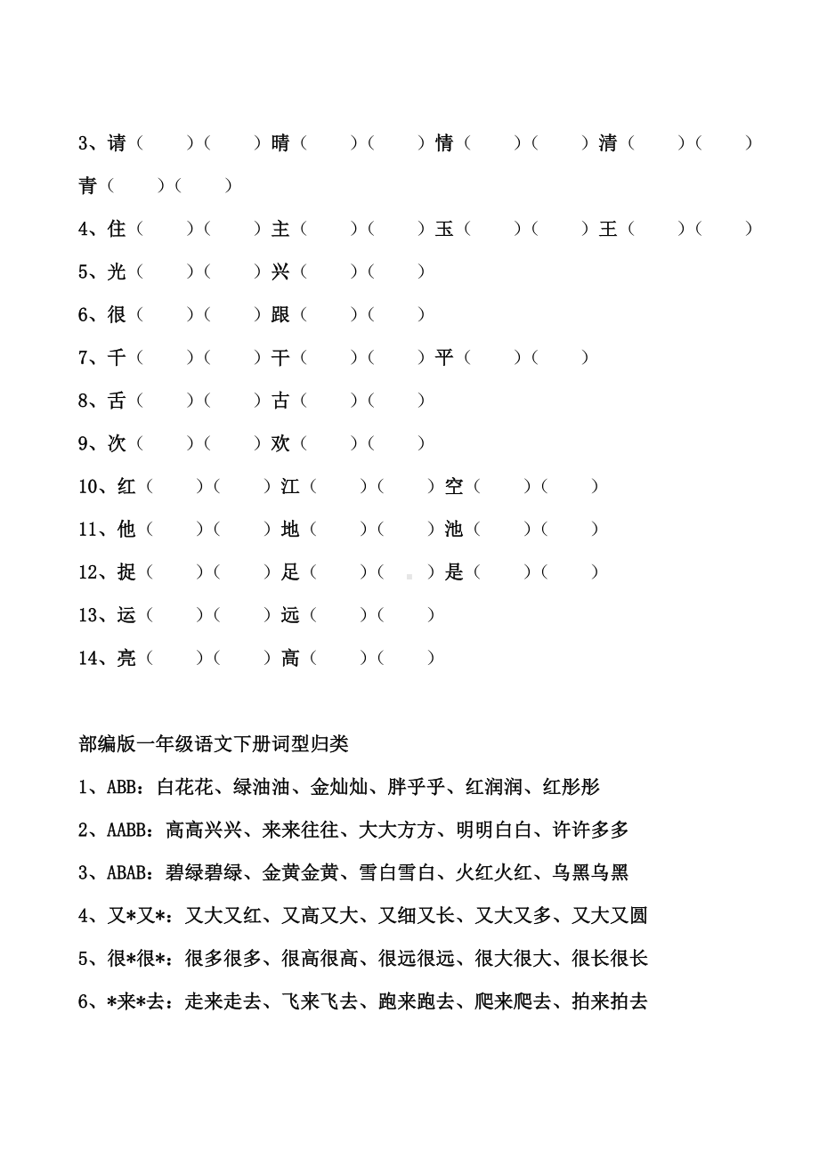 (完整版)部编版一年级语文下册归类复习.doc_第3页