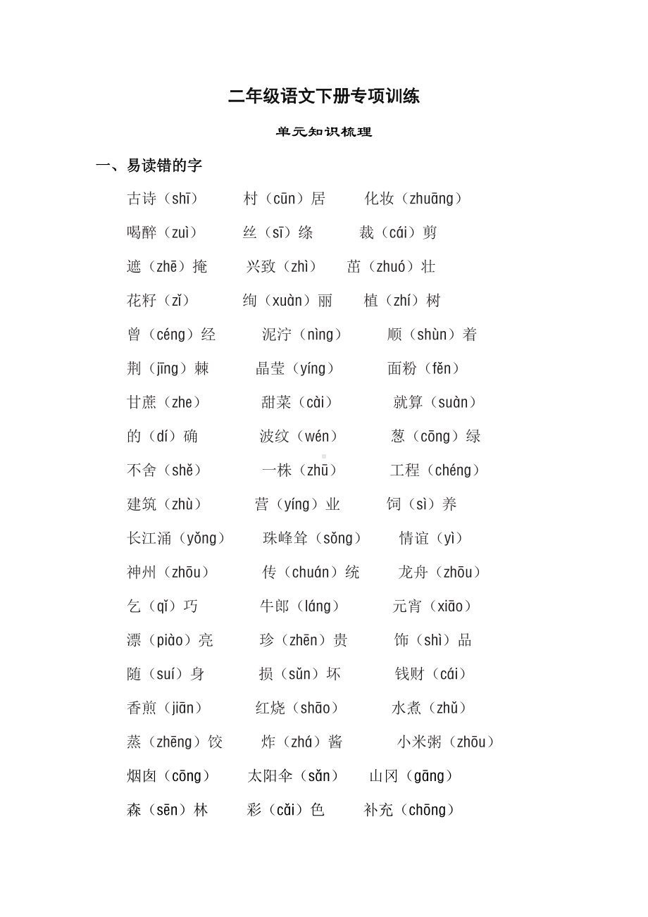 二年级语文下册专项复习知识大全.doc_第1页