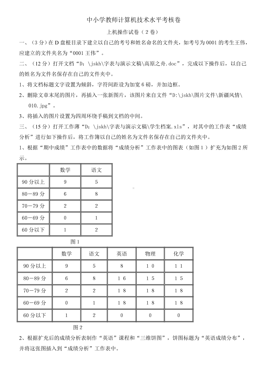 中小学教师计算机技术水平考核卷(机试)汇总.doc_第3页