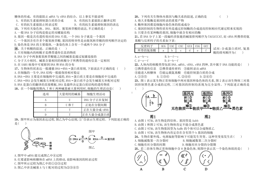 (完整版)高中生物必修二考试试题(含答案).doc_第2页