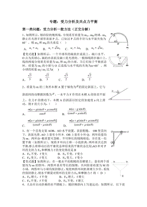 (完整版)高三提高班受力分析和共点力平衡专题.doc