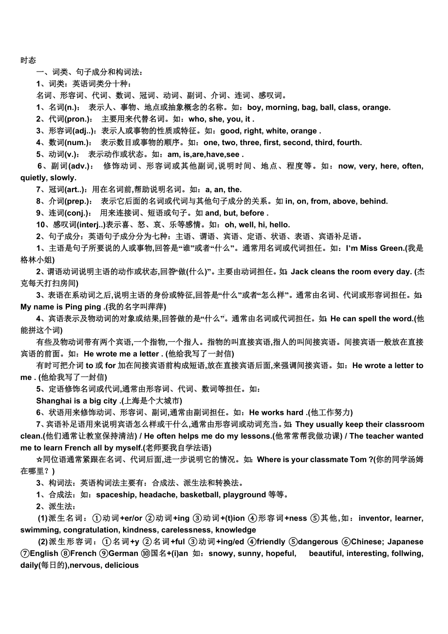 人教版中考英语语法复习大全.doc_第1页