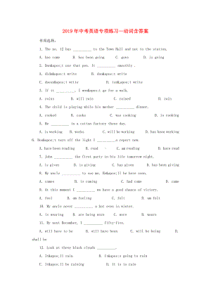2019年中考英语专项练习动词.docx