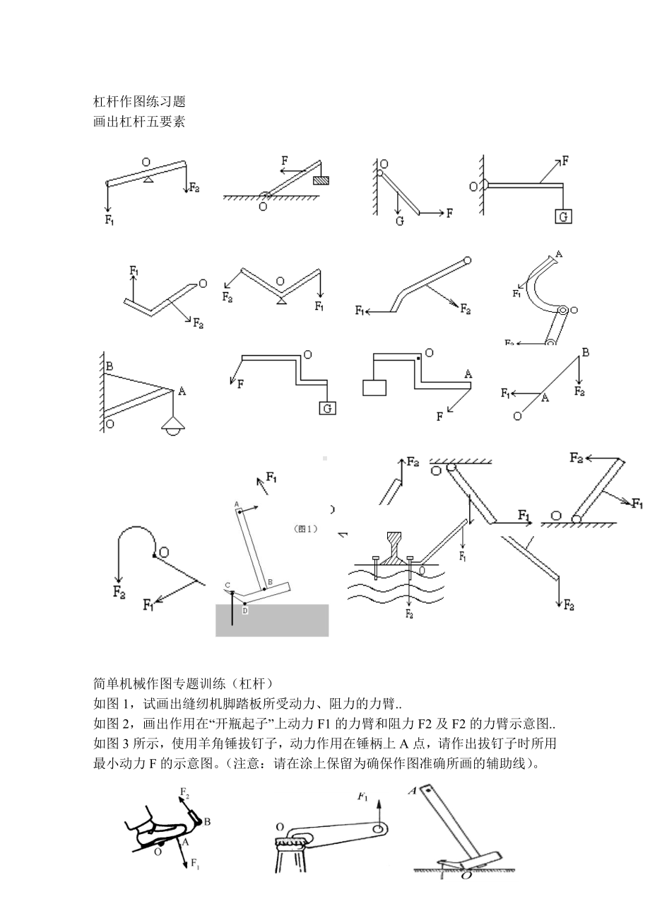 人教版物理八年级下册杠杆滑轮作图经典习题.doc_第1页