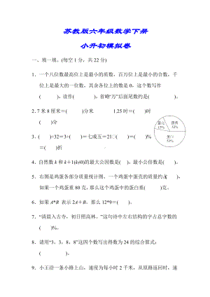 （小学苏教版教材适用）六年级数学下册《“小升初”模拟试卷》(附答案).docx