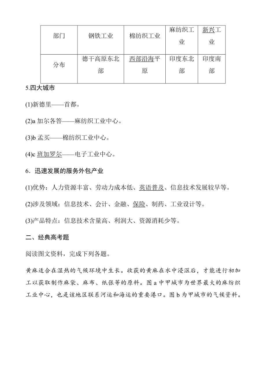 2020届高考地理复习印度知识梳理与真题体验.docx_第2页