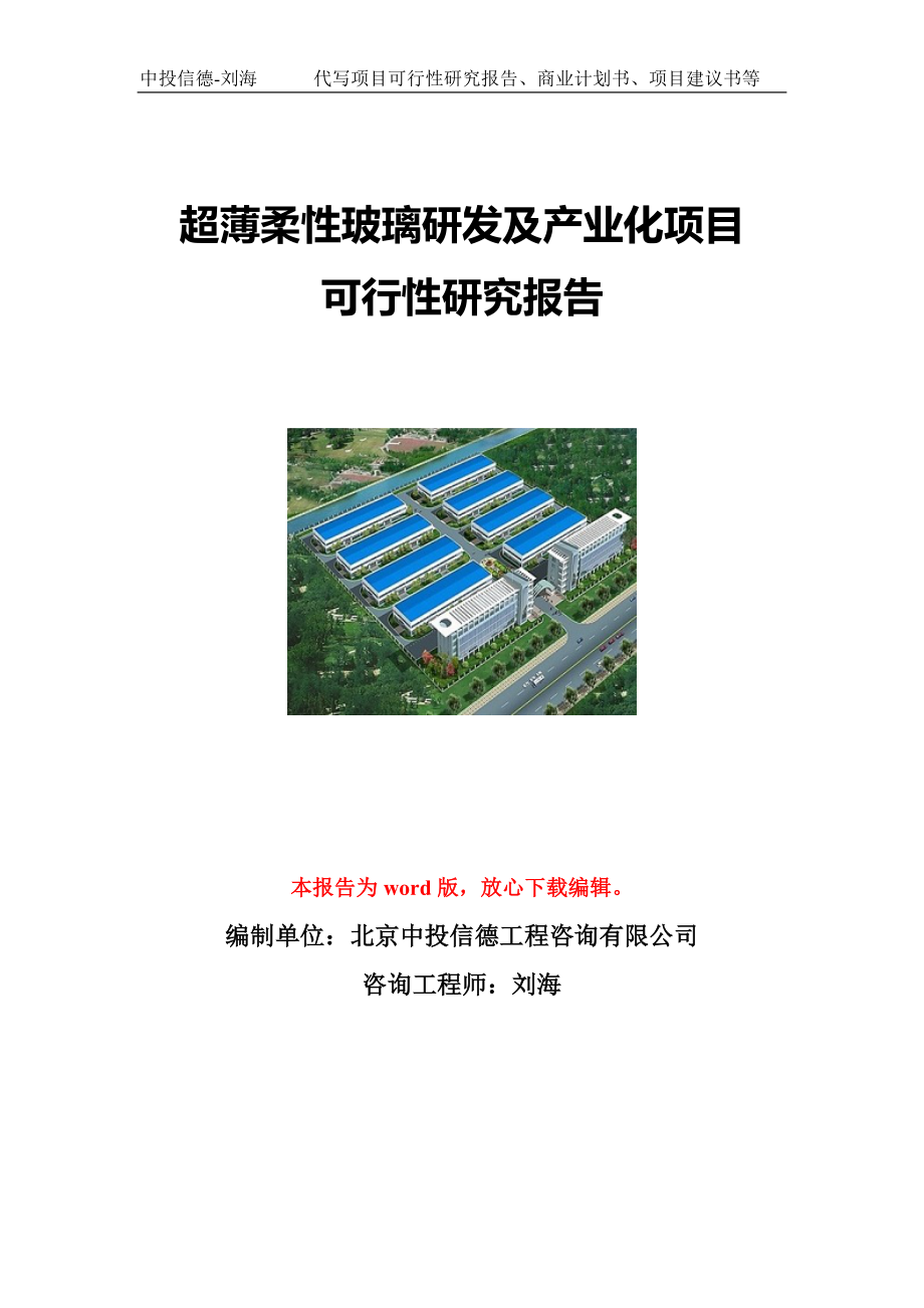 超薄柔性玻璃研发及产业化项目可行性研究报告写作模板立项备案文件.doc_第1页