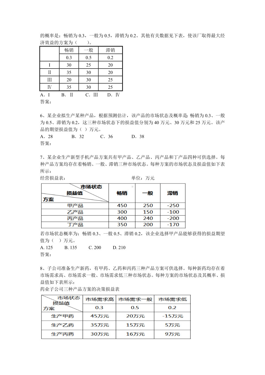 中级经济师工商管理专业知识与实务计算题汇总.doc_第2页