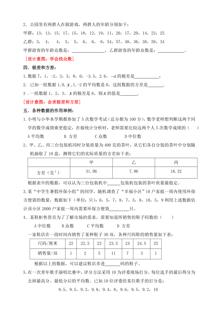 《数据的分析》复习试题(新人教版八年级下)数据的分析.doc_第2页