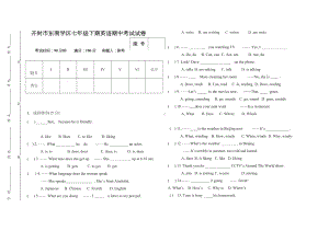 人教版英语七年级下册期中考试试题含答案.doc