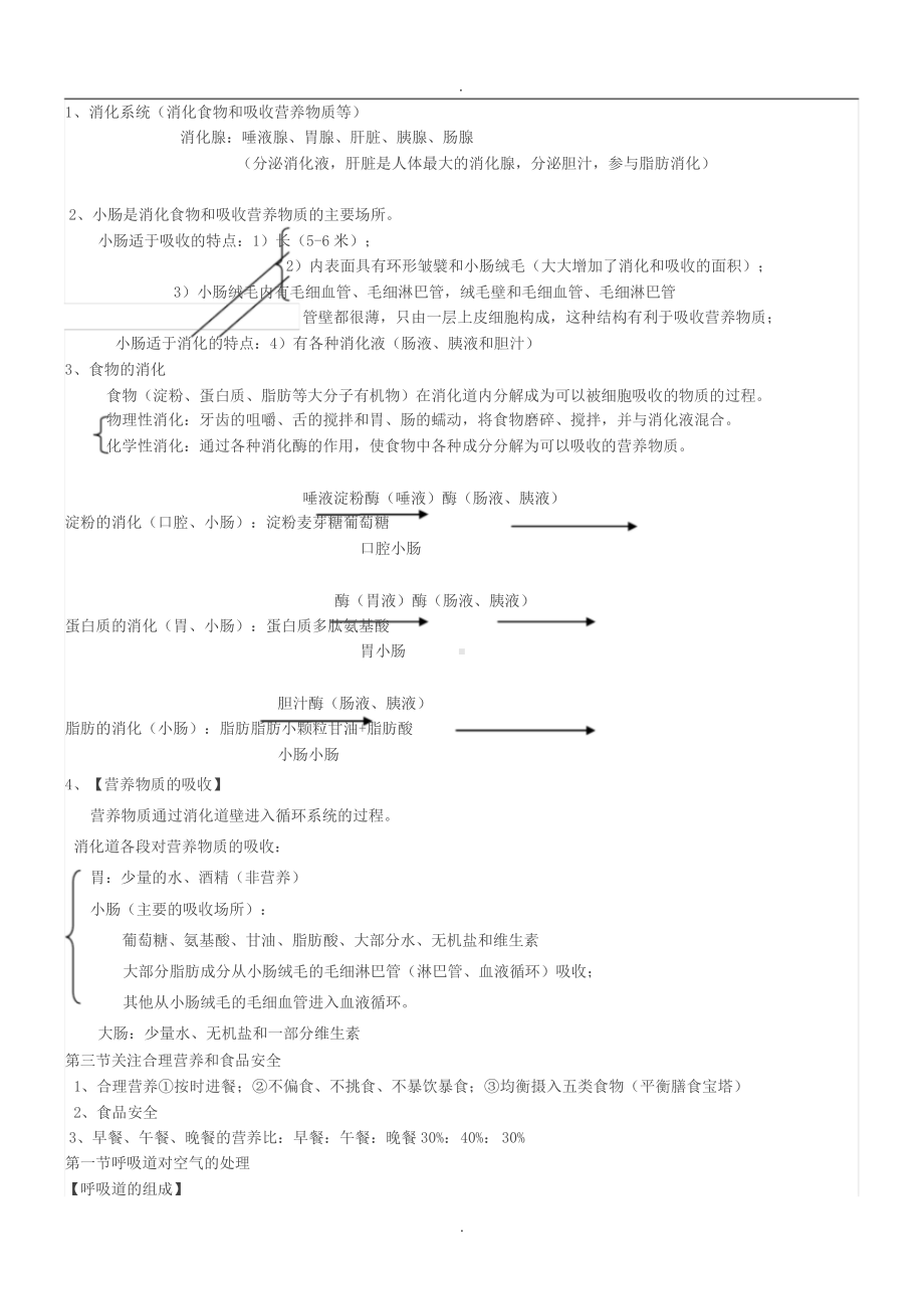 人教版初一下册生物知识点总结大全.doc_第2页