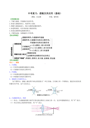 中考复习：透镜及其应用(基础)知识讲解汇总.doc