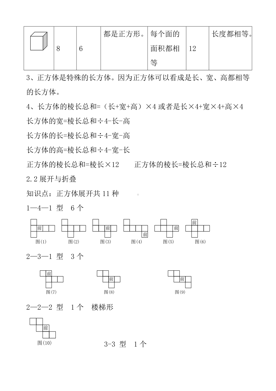 (完整版)新北师大版小学五年级数学下册知识点归纳.doc_第3页