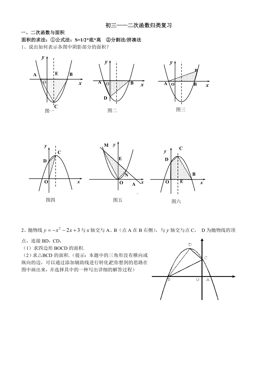 中考数学二次函数专题复习超强整理.doc_第1页