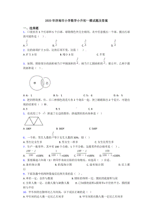 2020年济南市小学数学小升初一模试题及答案.doc