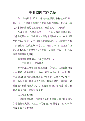 专业监理工作总结.docx