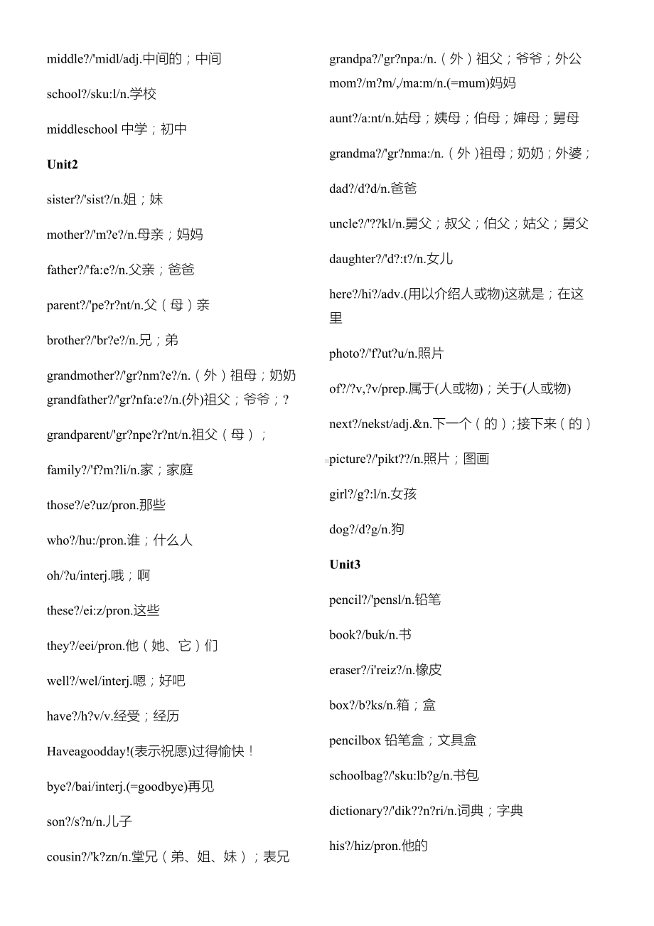 人教版初中英语单词全册(直接打印).doc_第3页