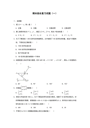 人教版七年级数学下册期末综合复习试题(一).doc