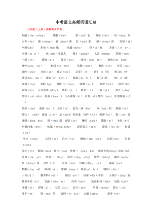 中考语文字音题高频词汇总.docx