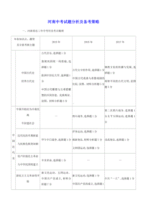 2020版中考历史试题分析及备考策略.docx