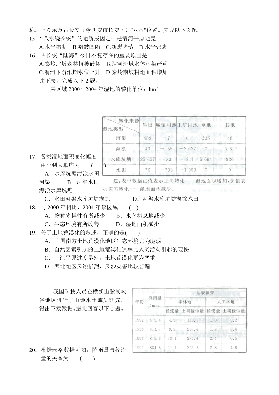 (整理版)高中地理必修三单元测试汇编.doc_第3页