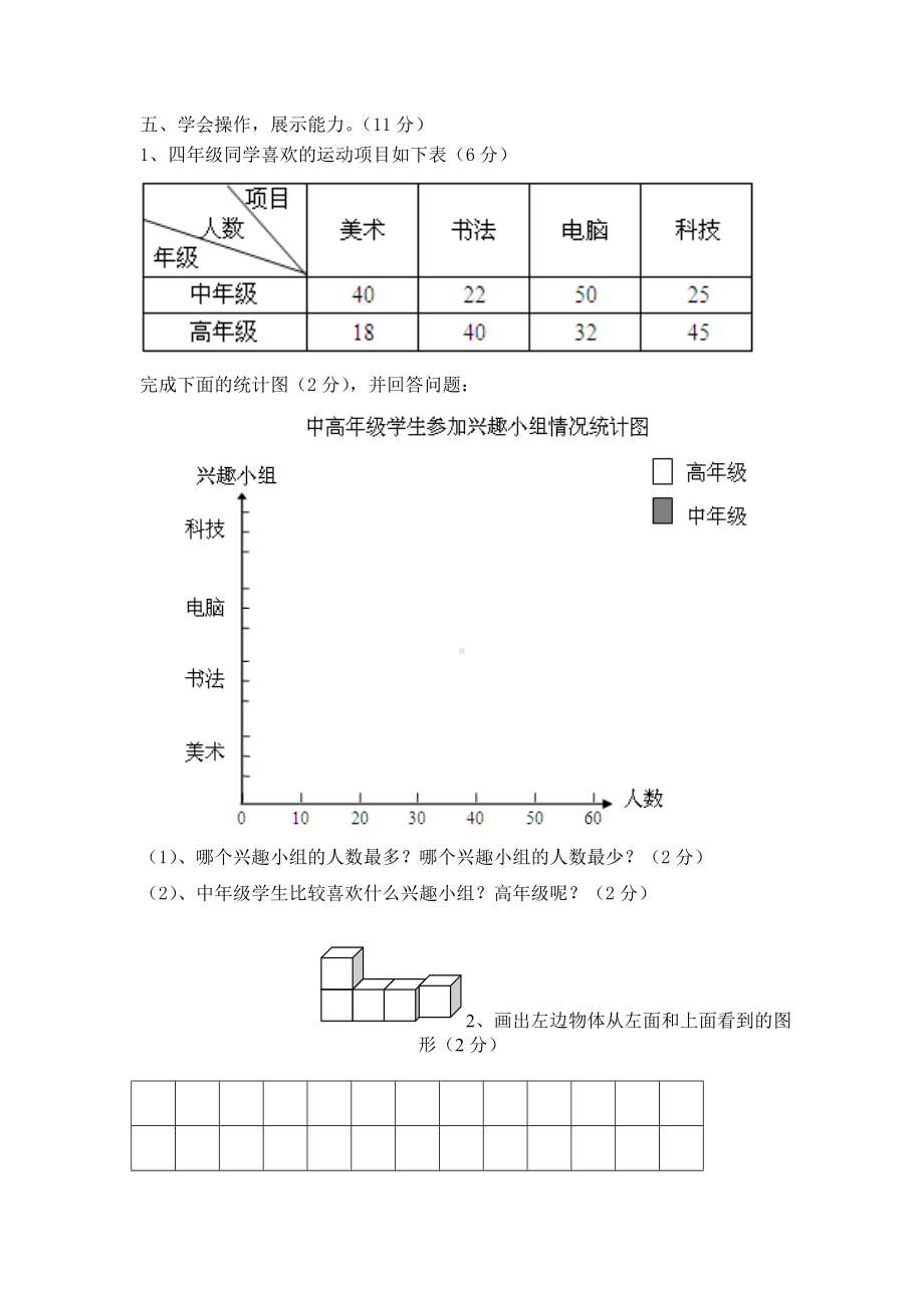 2019年人教版四年级数学下册期末试卷.docx_第3页