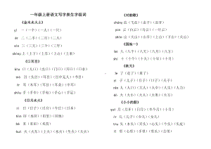 (完整版)部编一年级上册语文写字表生字组词.doc