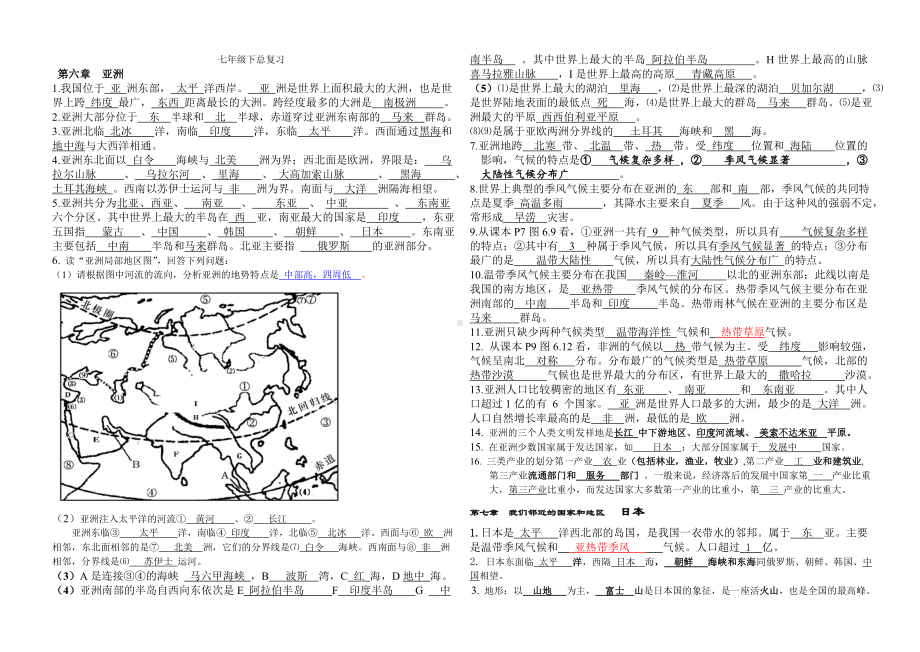 人教版七年级下册地理知识点1.doc_第1页