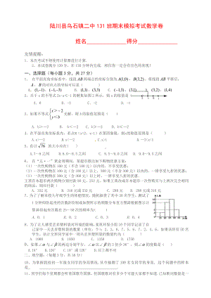 2019人教版数学七年级下册期末考试题.doc